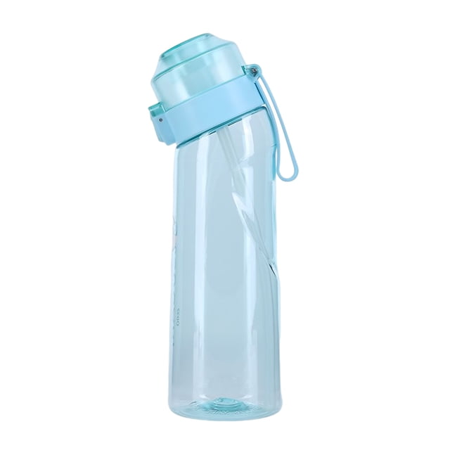 Termos para agua con sabor de 650 ml con pajita para beber más taza reutilizable de agua (azul)