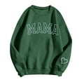 thumbnail image 5 of UJNDER Women's Letter Print Round Neck Pullover Sweatshirt Street Style Long Sleeve Green XL, 5 of 5
