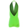 thumbnail image 3 of A2Y Women's Deep Sexy V-Neck Halter Backless Party Club Mini Dress Neon Green XL, 3 of 3