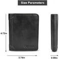 thumbnail image 4 of RFID Blocking Trifold Genuine Leather Wallets for Men, Vintage Short Multi Function Credit Card Holder,Money Clips with 2 ID Windows Give Gifts to Men (Black), 4 of 5
