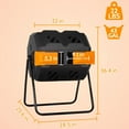 thumbnail image 5 of NiamVelo 43 Gallon Durable Tumbling Compost Bin Outdoor Compost Tumbler Bucket with Dual Rotating Chamber, Orange Door, 5 of 7