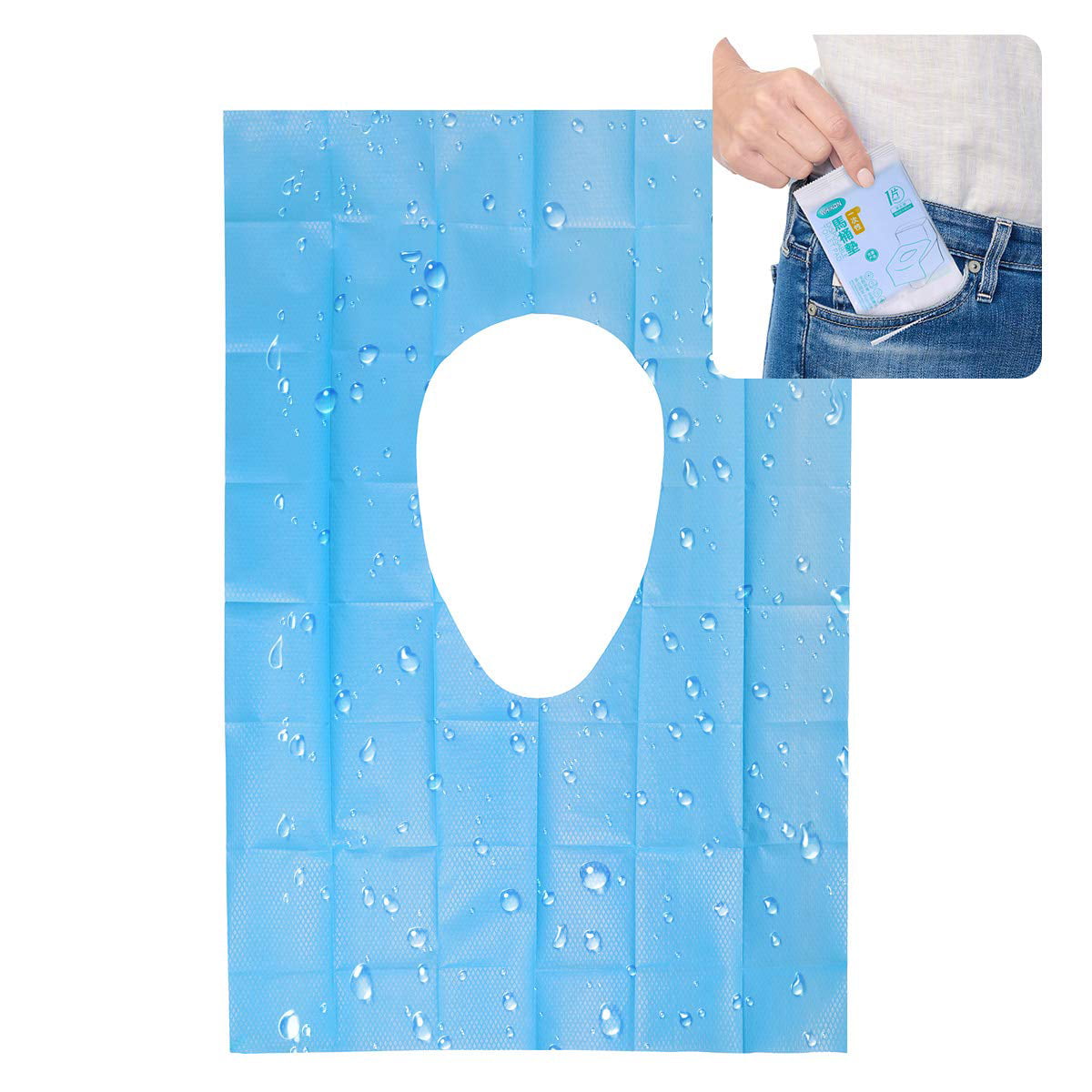 Totally 10 sheets Portable Travel Set Waterproof Individually Wrapped Toilet Seat Toilet Paper Pad for Kids or Adults Disposable Toilet Seat Covers 