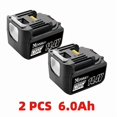 thumbnail image 1 of 2 Pzas 14.4V 6.0Ah 6000mAh para Makita BL1430 BL1415 BL1440 196875-4 194558-0 195444-8 Batería Recargable para Indicador LED, 1 of 5