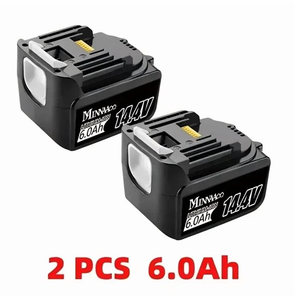 2 Pzas 14.4V 6.0Ah 6000mAh para Makita BL1430 BL1415 BL1440 196875-4 194558-0 195444-8 Batería Recargable para Indicador LED