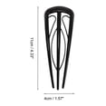 thumbnail image 4 of Unique Bargains 1 Pcs Hair Pin U-shaped Hair Accessories 4.33"x1.57" Glossy Black, 4 of 5