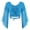 Sky Blue, variant on Women V Neck Lace-up Shrugs Cardigan Flared Sleeve Wrap Belly Dance Top Shawl Dancewear Yellow One Size