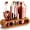Copper / Natural Bamboo-24 Ounces, variant on Cocktail Shaker Set With Stand - Professional 10-piece Bartender Kit Complete Bar Mixer For Home (copper)