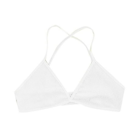 

Deepwonder Women’s Modern Cotton Lightly Lined Triangle Bralette Beauty Cross Back Bandage Breathable Sports Bra