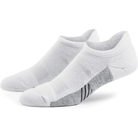 MISSION Performance Heel Tab Socks Ventilated Heat Release, Unixex, 2 Pair, White