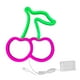 thumbnail image 1 of Lámpara de luz nocturna LED de neón alimentada por USB, luz decorativa de pared con señal de neón para fruta, iluminación rosa para fiesta de boda, forma de cereza, 1 of 10