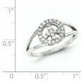 thumbnail image 2 of Designer Sterling Silver Polished Cz Peace Sign Ring Made In India -Jewelry By Sweet Pea Creations, 2 of 2