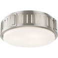 thumbnail image 4 of 3 Light Brushed Nickel Ceiling Light fixture with Hand Blown Satin Opal White Glass Shade, 4 of 6