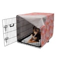 thumbnail image 2 of Floral Dog Crate Cover, Hand Drawn Interpretation of Chrysanthemum Flowers, Easy to Use Pet Kennel Cover Small Dogs Puppies Kittens, 7 Sizes, Burnt Sienna Pink, by Ambesonne, 2 of 6