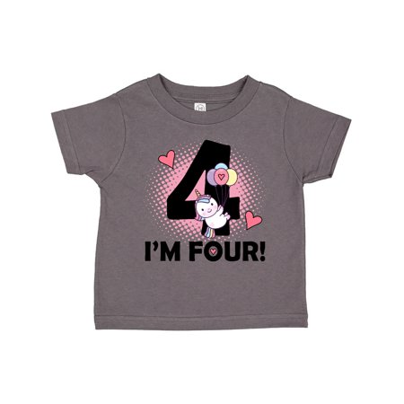 

Inktastic 4th Birthday Unicorn 4 Year Old Girl Gift Toddler Toddler Girl T-Shirt