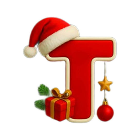 2D Acrylic 26 christmas tree hanging letter ornaments a-z alphabet pendant initial letter decoration for xmas tree Party Decor