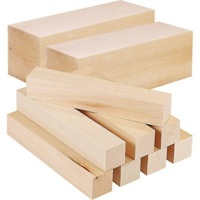 10 Pcs Carving Wood Blocks Whittling Wooden Blocks Unfinished Basswood Blocks for Carving Beginners and Professional
