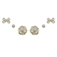 thumbnail image 1 of Pendientes de botón para mujer, pendientes de botón de principios de primavera, pendientes de botón de oro, logre más, 1 of 1