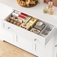 thumbnail image 5 of Homfa 54.3"W Kitchen Storage Cabinet with Adjustable Spice Racks, 4 Door Buffet Sideboard with Large Drawer, Coffee Bar for Dining Room, White, 5 of 7