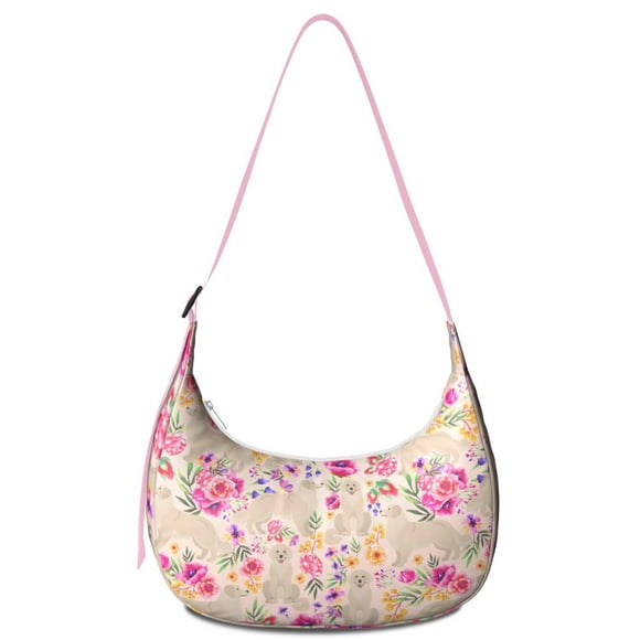 Sac à Bandoulière de Mode pour Femmes – Spacieux et Léger, Boho Abstrait Floral Aquarelle, Imprimé Floral Romantique Coloré, Sac Vintage Campagnard Rustique