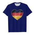 thumbnail image 3 of TAIAOJING Girls Crop Top Short Sleeve Summer T Shirt Kid Flag Of Germany Print Round Neck T Shirt Floral Fashion Trend Bottoming Shirt Tops 6-7 Years, 3 of 4