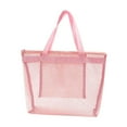 thumbnail image 3 of Abbracc Mesh Beach Bag with Zipper Large Capacity with Top Handles Swimming Pool Bag Pink, 3 of 6