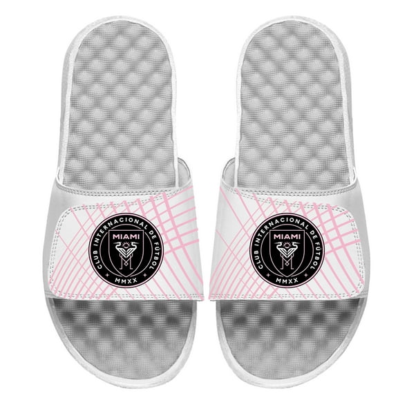 Men's ISlide  White Inter Miami CF Lines Slide Sandals