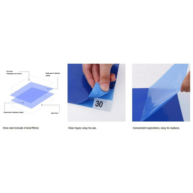 Satech Sticky/Tacky/Adhesive Mat 24 x 36 Blue (Case of 4 Mats,30 Sheets Each) for Cleanroom Laboratory Hospital Construction Pets ST400