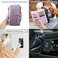 thumbnail image 5 of for iPhone 15 Pro Max Case Wallet, Detachable  Wallet Flip Cases with Card Holder & Kickstand & Wrist Strap Glitter PU Leather Fits iPhone 15 Pro Max 6.7" for Women Men, Light Purple, 5 of 12