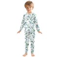 thumbnail image 3 of joogoo Eucalyptus Leaves Pajamas Set Long Sleeve Soft Cotton Sleepwear 2 Piece 24M, 3 of 7