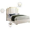 thumbnail image 2 of Meridian Furniture Hugos Cream Velvet Queen Bed, 2 of 4