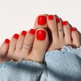 thumbnail image 1 of Set de 32 unidades Glamnetic Fiery Red Solid Opaco Press-On Toenails, 1 of 6