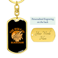 thumbnail image 3 of Blockchain Wolf Crypto Stainless Steel or 18k Gold Premium Swivel Dog Tag Keychain, 3 of 16