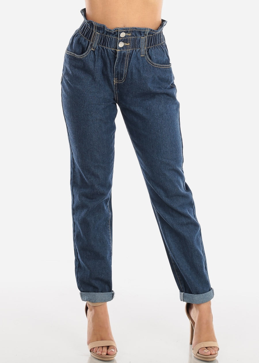 high waisted jeans elastic waist