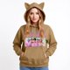 thumbnail image 3 of Pop cazadora para niña Demon Hunters Women's Fashion Cat-Ear Crop Top Hooded Sweatshirt （Light Brown）, 3 of 4