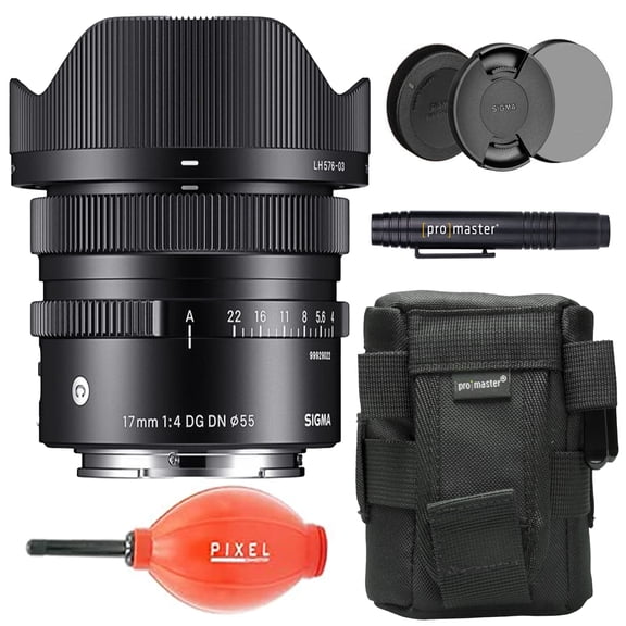 Sigma 17mm f/4 DG DN Contemporary Lens for Sony E Mount with Advanced Accessory & Travel Bundle | 415965 | Sigma 17mm Sony E Lens