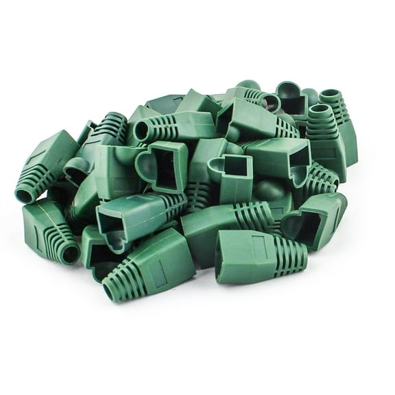 100 pcs Cat5e/Cat6/RJ45 Ethernet Cable Connector Strain Relief Boots Green