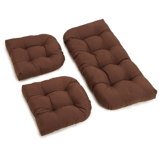 Juego de cojines de sofá con mechones de sarga en forma de U juego de 3 Chocolate Blazing Needles 93180-S3-TW-CH