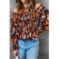 thumbnail image 4 of ABPHQTO Top negro con hombros descubiertos y estampado floral para mujer, 4 of 5