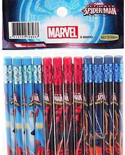 PLUMA IMPORTS Spiderman Ultimate Pencils, #2 HB Lead, Assorted Colors, 12 Count