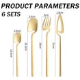 thumbnail image 2 of Hangable 24-Piece Silverware Set, Satin Finish Flatware Cutlery Set Service for 6, Knives/Forks/Spoons Included, Dishwasher Safe, 2 of 6