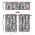 thumbnail image 6 of Pioneer Kitchen Curtains and Valance Set 36 Inch Tier Pink Peony Flowers with Leaves 3 Pieces Set Dining Room Small Curtain Drapes Cafe Curtains Valance for Home Decor Rod Pocket, 6 of 6