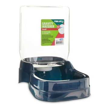 Vibrant Life Gravity Pet Waterer, Dark Blue, Small for Cats and Dogs, 0.75 Gallons
