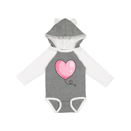 

Inktastic Pink Balloon Heart Gift Baby Boy or Baby Girl Long Sleeve Bodysuit