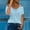 46-Blue, variant on Women Plus Size Cold Shoulder Tops Short Sleeve Tops Blouses Regular Fit T Shirts Pullover Tees Tops Solid T-Shirts V Neck Tops Casual Blouses Lace T Shirts Breathable Pullover Blue XL