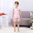 thumbnail image 7 of Lipstick Pattern Summer Pajama Set Soft Cotton Short Sleeve Sleepwear 2PCS Pajama Sets Breathable Lounge Set Size 10Y, 7 of 7