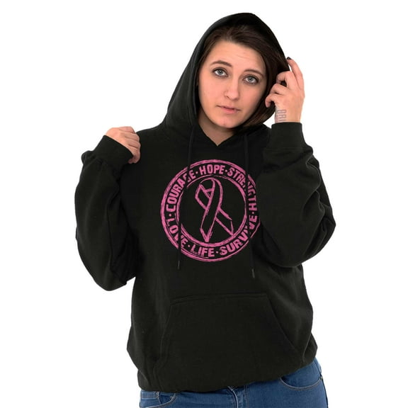 Courage Strength Love Life Support Women Plus Size Graphic Pullover Hoodie Brisco Brands 4X