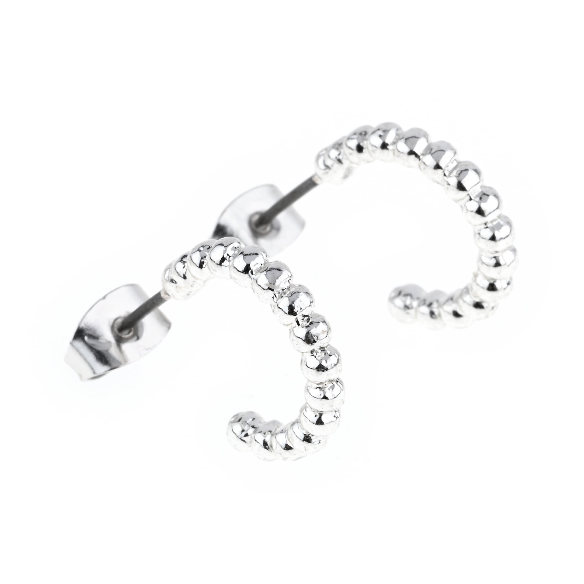 Claire's Girls Silver Flower Stud Earrings Set, 8 Pairs, Faux