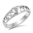 thumbnail image 1 of Puffed Heart Purity Love Promise Ring .925 Sterling Silver Band Jewelry Female Male Unisex Size 4, 1 of 4