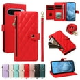 thumbnail image 6 of TECH CIRCLE Crossbody Wallet Case for Google Pixel 10 / 10 Pro, Elegant PU Leather Zip Pocket Foldable Stand Cover with Lanyard & Shoulder Strap, Card Holder, Shock-Absorbent TPU Bumper, Red, 6 of 12