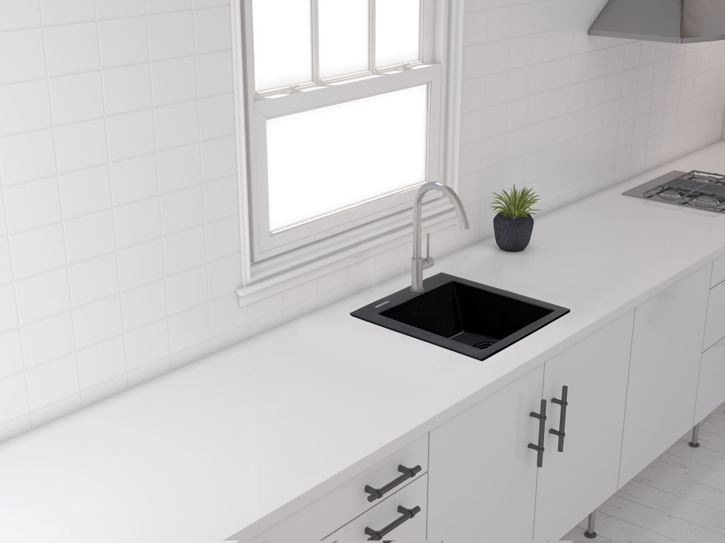 Buy ZUHNE Granite Composite Black Kitchen Sink with Cutting Board, Made in Italy (16 by 20 Inch